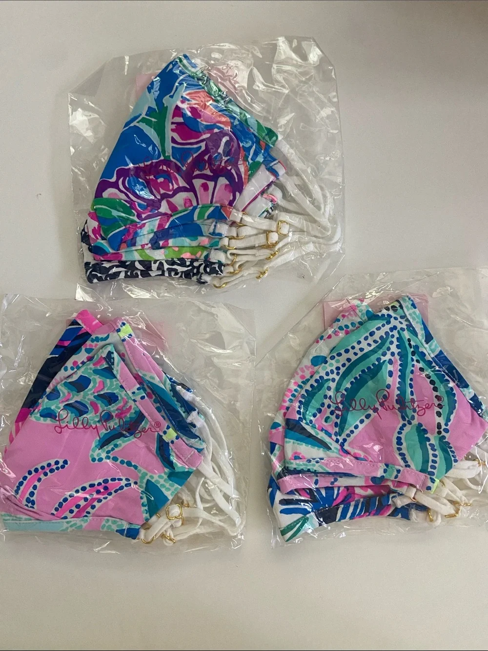 NWT Assorted Lilly Pulitzer Kids Adjustable Face Masks - One Size